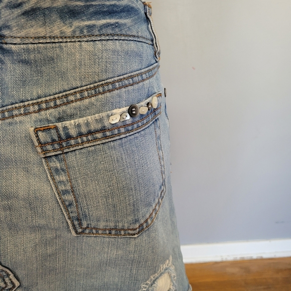 The Gap Denim Distressed and Embellished Mini Skirt, VGUC, Size 4 - Picture 9 of 12